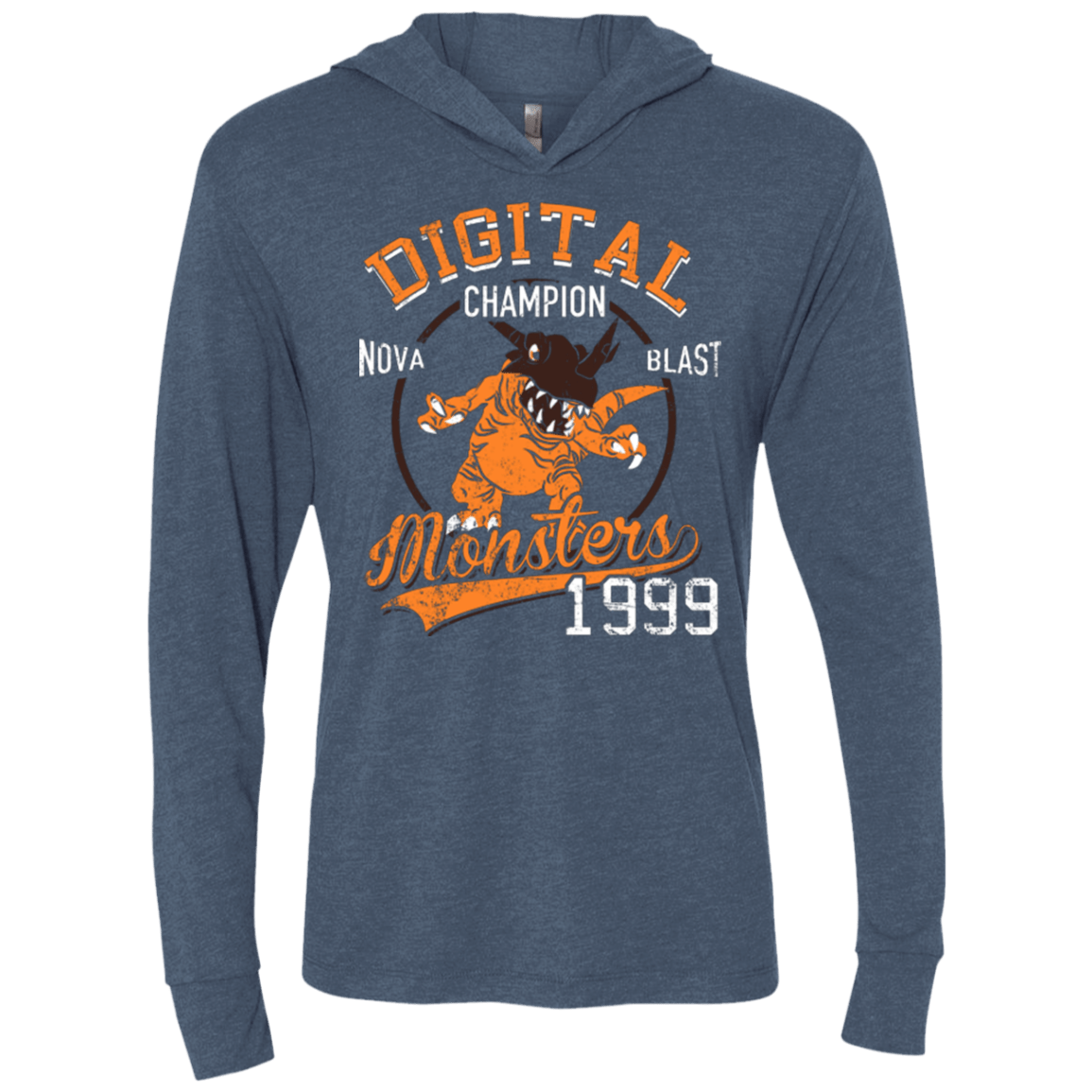 T-Shirts Indigo / X-Small Nova Blast Triblend Long Sleeve Hoodie Tee