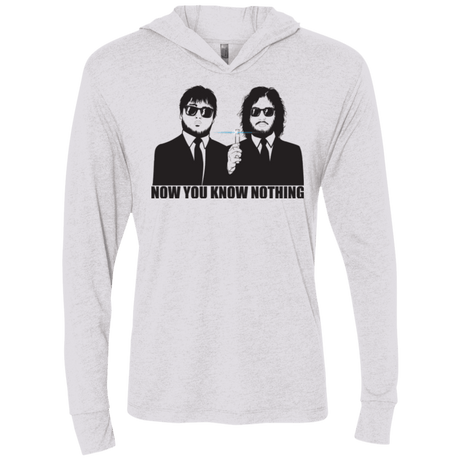 T-Shirts Heather White / X-Small NOW YOU KNOW NOTHING Triblend Long Sleeve Hoodie Tee