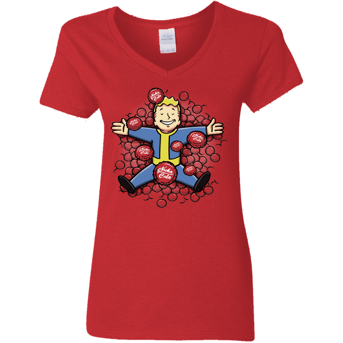 T-Shirts Red / S Nuclear Beauty Women's V-Neck T-Shirt