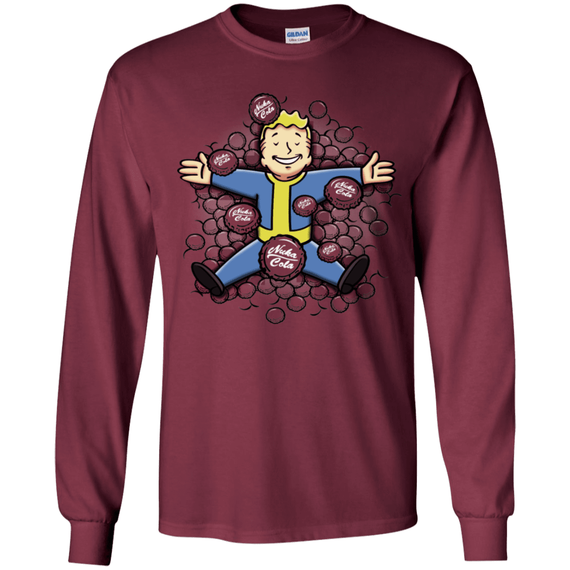 T-Shirts Maroon / YS Nuclear Beauty Youth Long Sleeve T-Shirt