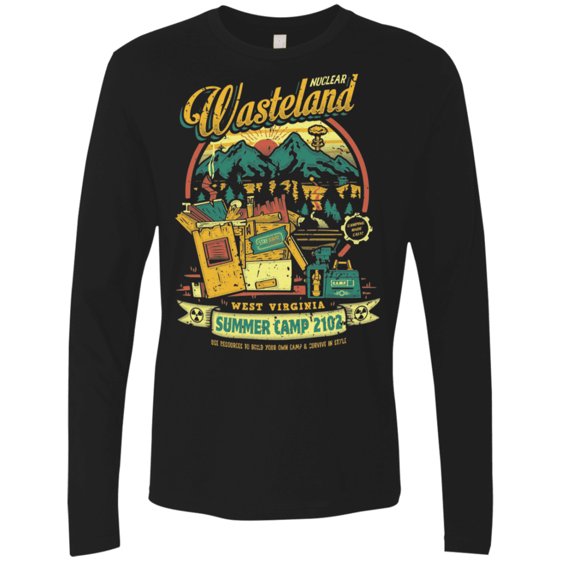 T-Shirts Black / S Nuclear Summer Camp Men's Premium Long Sleeve