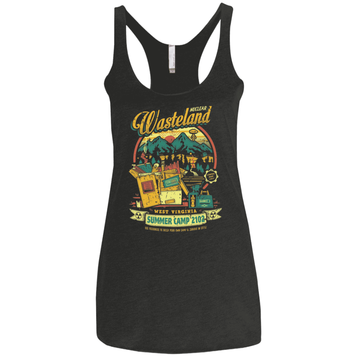 T-Shirts Vintage Black / X-Small Nuclear Summer Camp Women's Triblend Racerback Tank