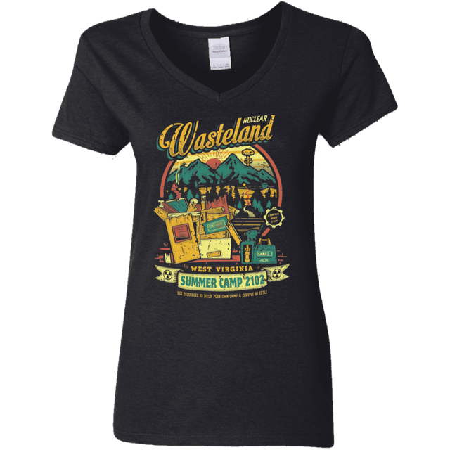 T-Shirts Black / S Nuclear Summer Camp Women's V-Neck T-Shirt