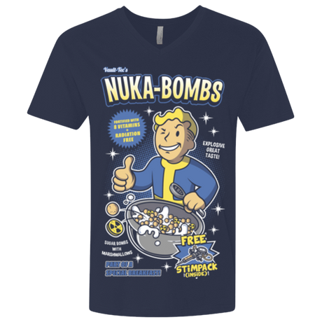 T-Shirts Midnight Navy / X-Small Nuka Bombs Men's Premium V-Neck
