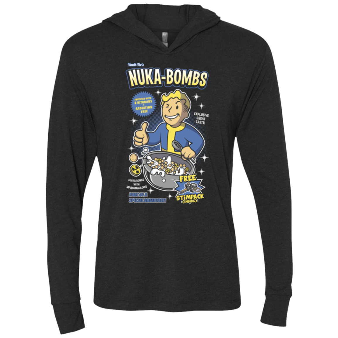 T-Shirts Vintage Black / X-Small Nuka Bombs Triblend Long Sleeve Hoodie Tee