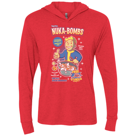 T-Shirts Vintage Red / X-Small Nuka Bombs Triblend Long Sleeve Hoodie Tee