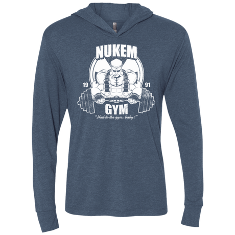 T-Shirts Indigo / X-Small Nukem Gym Triblend Long Sleeve Hoodie Tee