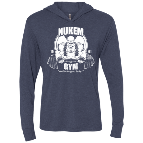 T-Shirts Vintage Navy / X-Small Nukem Gym Triblend Long Sleeve Hoodie Tee
