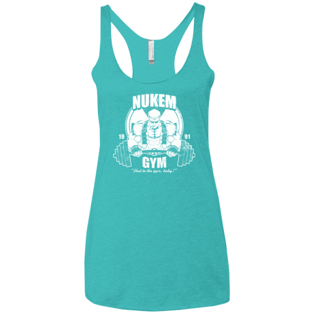 T-Shirts Tahiti Blue / X-Small Nukem Gym Women's Triblend Racerback Tank