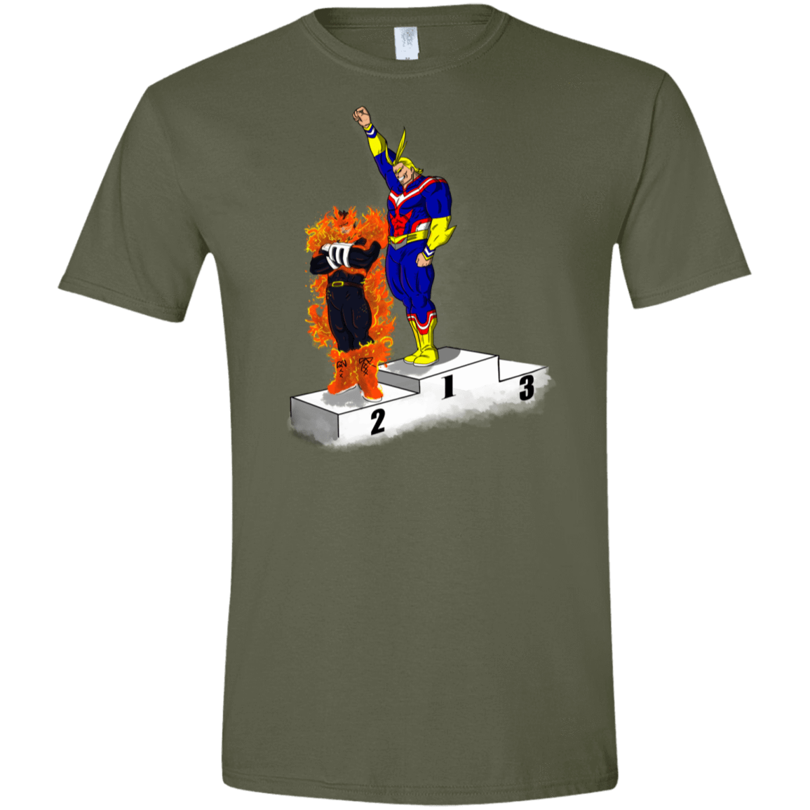 T-Shirts Military Green / S Number One Men's Semi-Fitted Softstyle