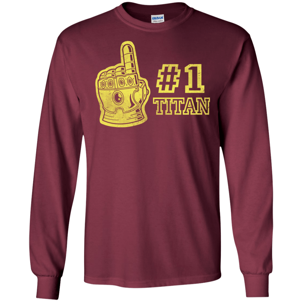 T-Shirts Maroon / S Number One Titan Men's Long Sleeve T-Shirt