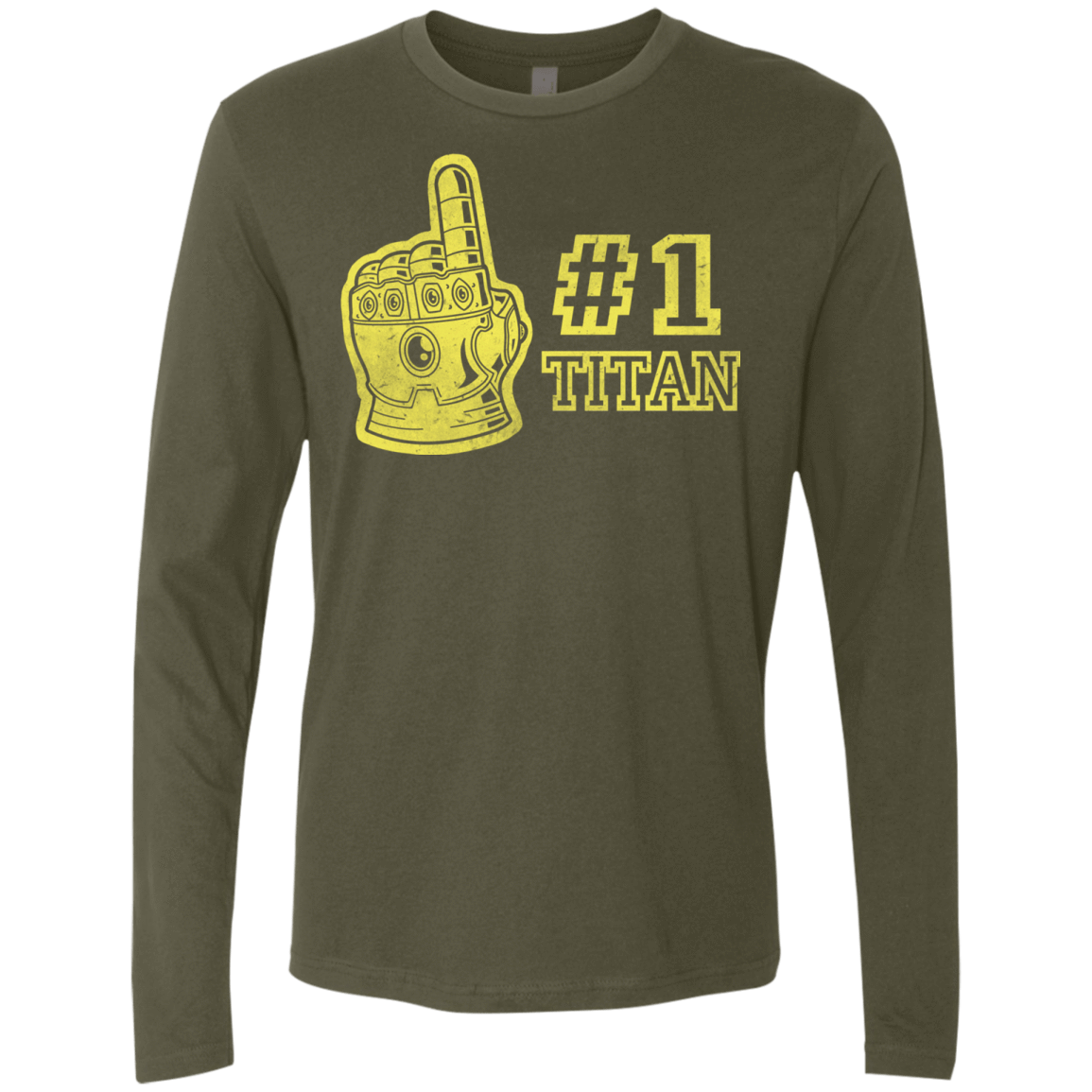 T-Shirts Military Green / S Number One Titan Men's Premium Long Sleeve