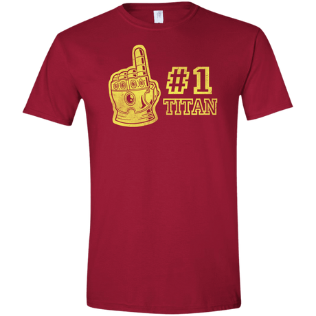 T-Shirts Cardinal Red / S Number One Titan Men's Semi-Fitted Softstyle