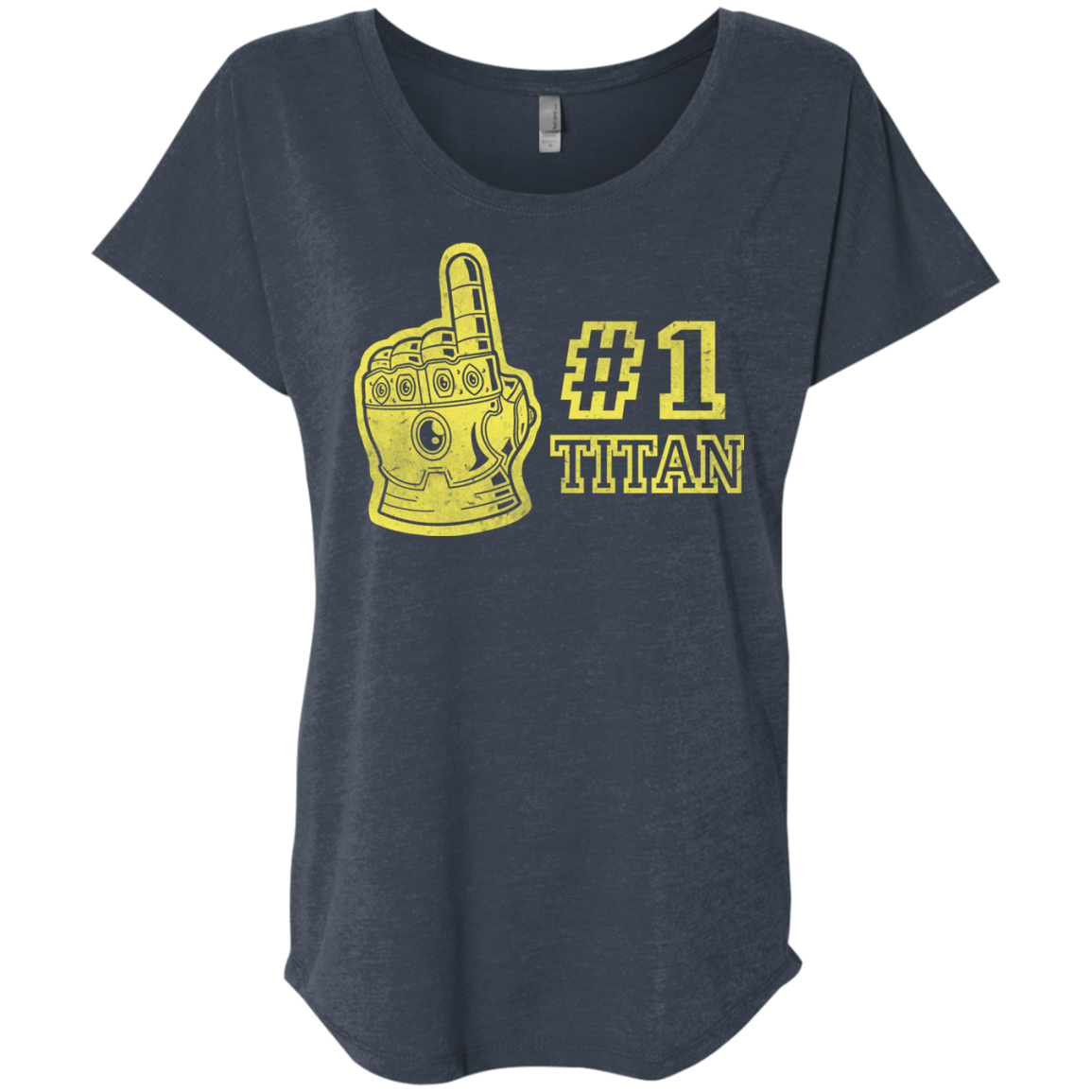 T-Shirts Vintage Navy / X-Small Number One Titan Triblend Dolman Sleeve