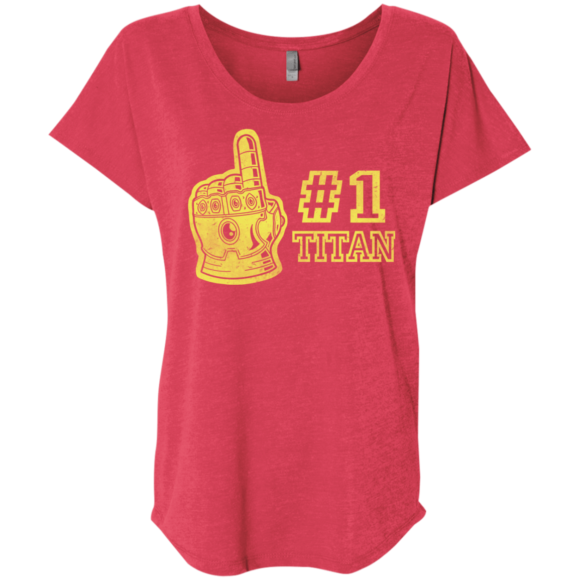 T-Shirts Vintage Red / X-Small Number One Titan Triblend Dolman Sleeve