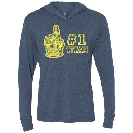 T-Shirts Indigo / X-Small Number One Titan Triblend Long Sleeve Hoodie Tee