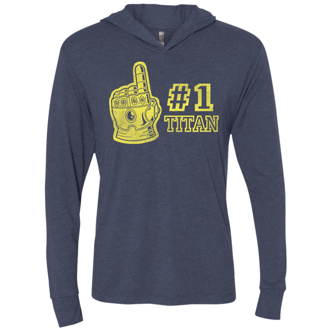 T-Shirts Vintage Navy / X-Small Number One Titan Triblend Long Sleeve Hoodie Tee