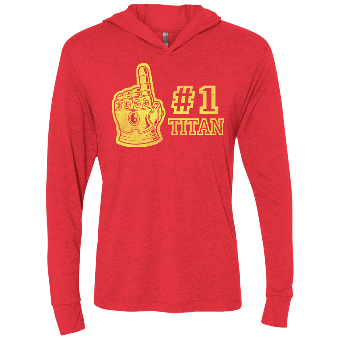 T-Shirts Vintage Red / X-Small Number One Titan Triblend Long Sleeve Hoodie Tee