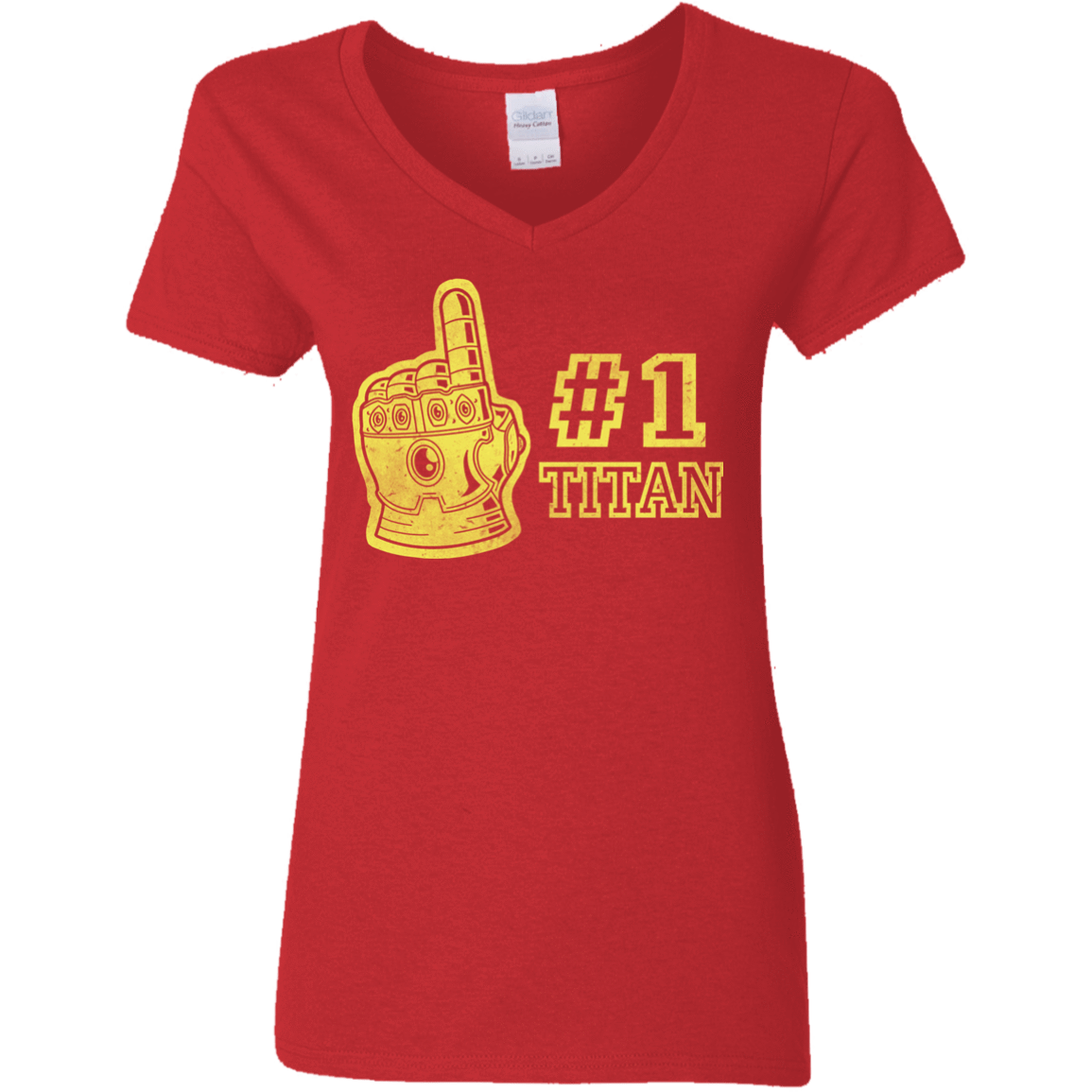 T-Shirts Red / S Number One Titan Women's V-Neck T-Shirt