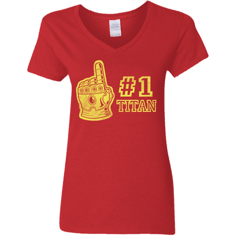 T-Shirts Red / S Number One Titan Women's V-Neck T-Shirt