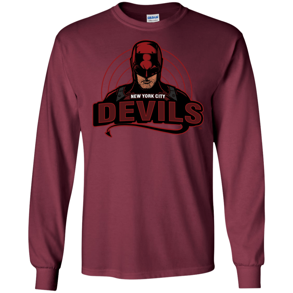 T-Shirts Maroon / S NYC Devils Men's Long Sleeve T-Shirt