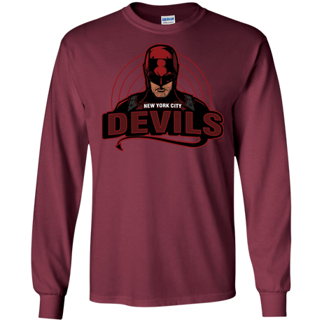 T-Shirts Maroon / S NYC Devils Men's Long Sleeve T-Shirt