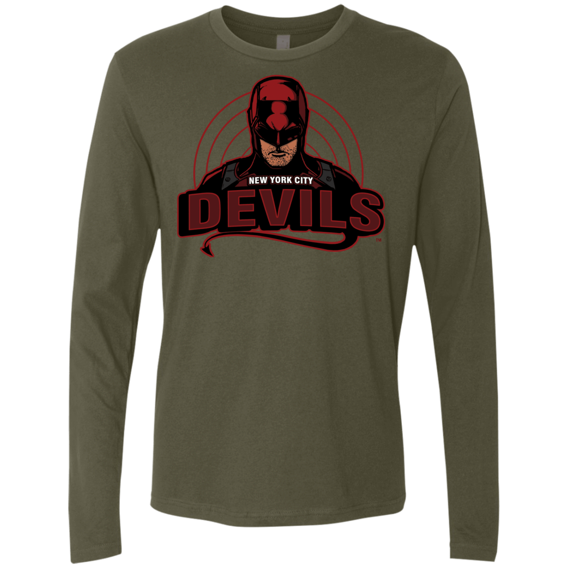 T-Shirts Military Green / S NYC Devils Men's Premium Long Sleeve
