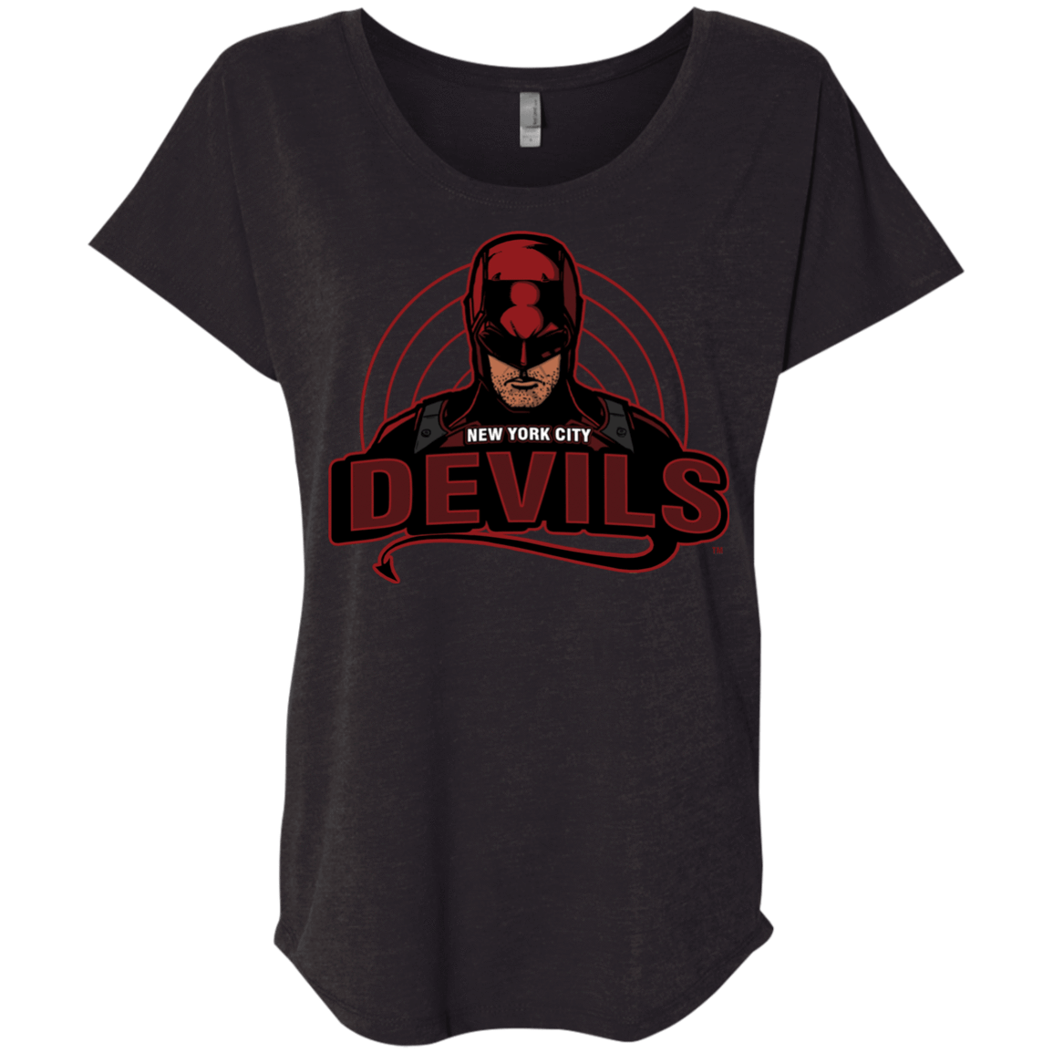 T-Shirts Vintage Black / X-Small NYC Devils Triblend Dolman Sleeve