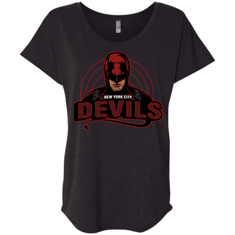 T-Shirts Vintage Black / X-Small NYC Devils Triblend Dolman Sleeve