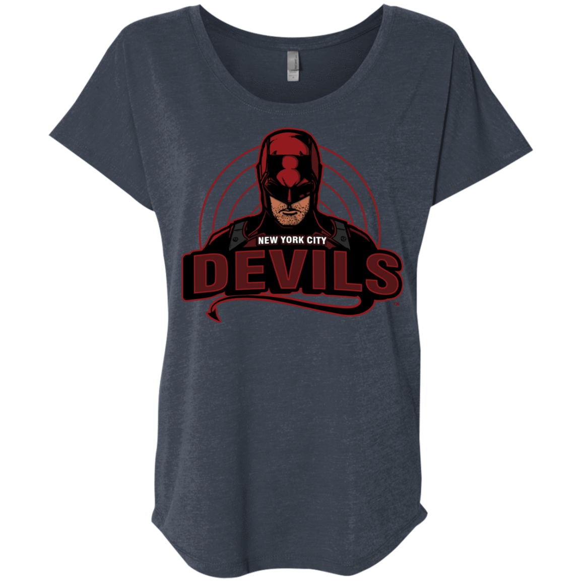 T-Shirts Vintage Navy / X-Small NYC Devils Triblend Dolman Sleeve