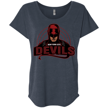T-Shirts Vintage Navy / X-Small NYC Devils Triblend Dolman Sleeve