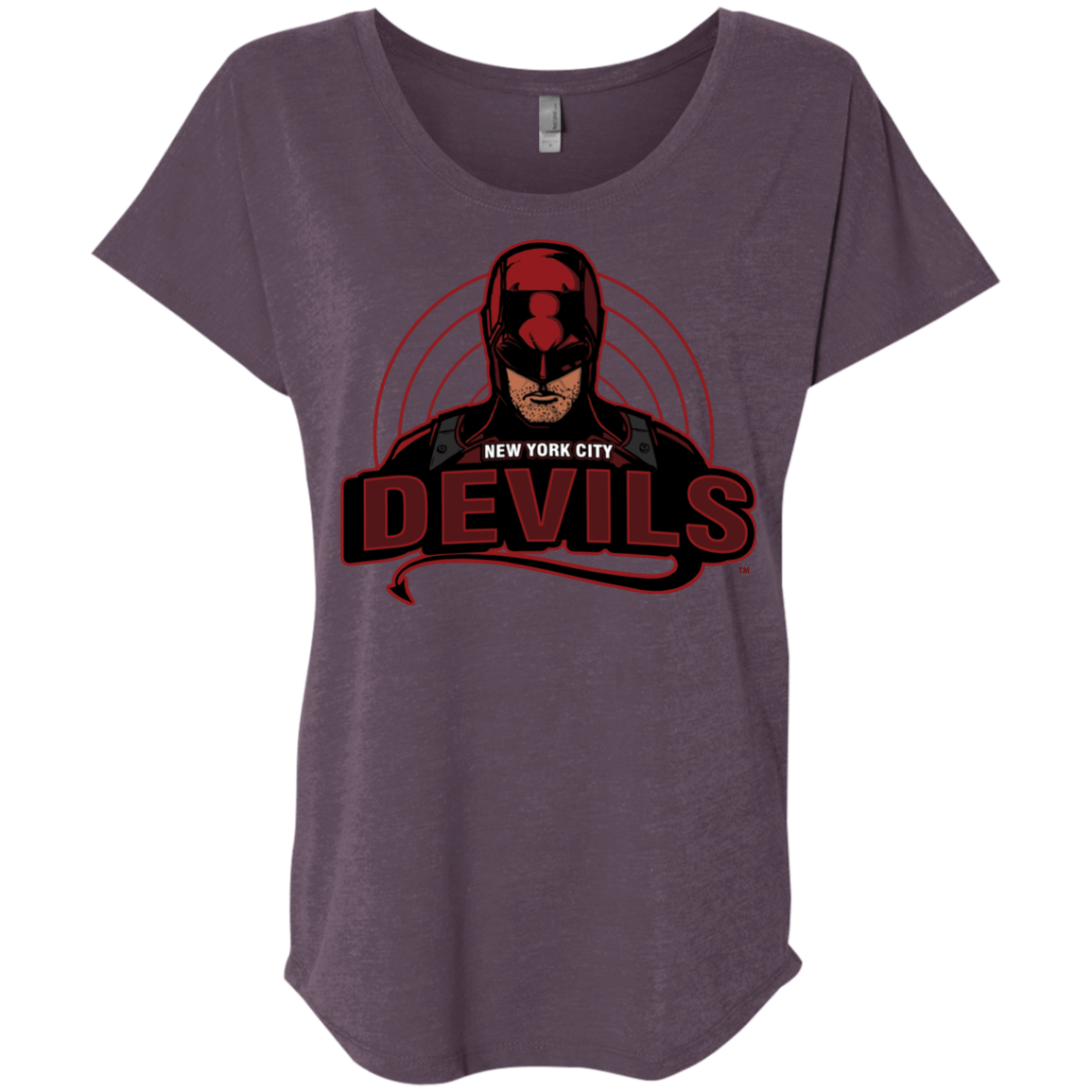 T-Shirts Vintage Purple / X-Small NYC Devils Triblend Dolman Sleeve