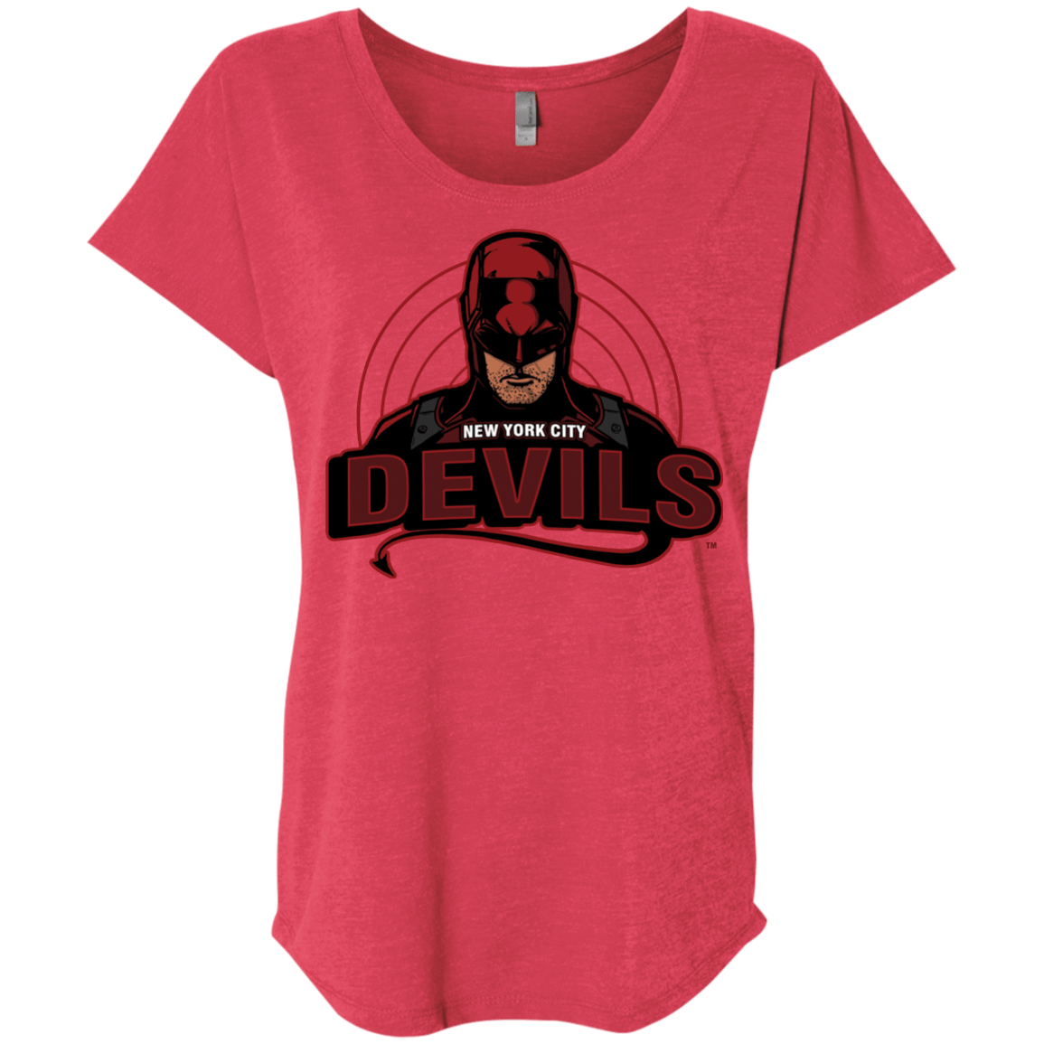 T-Shirts Vintage Red / X-Small NYC Devils Triblend Dolman Sleeve