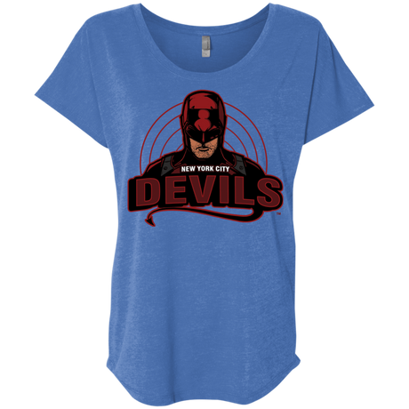 T-Shirts Vintage Royal / X-Small NYC Devils Triblend Dolman Sleeve