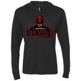 T-Shirts Vintage Black / X-Small NYC Devils Triblend Long Sleeve Hoodie Tee