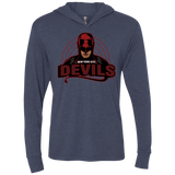 T-Shirts Vintage Navy / X-Small NYC Devils Triblend Long Sleeve Hoodie Tee