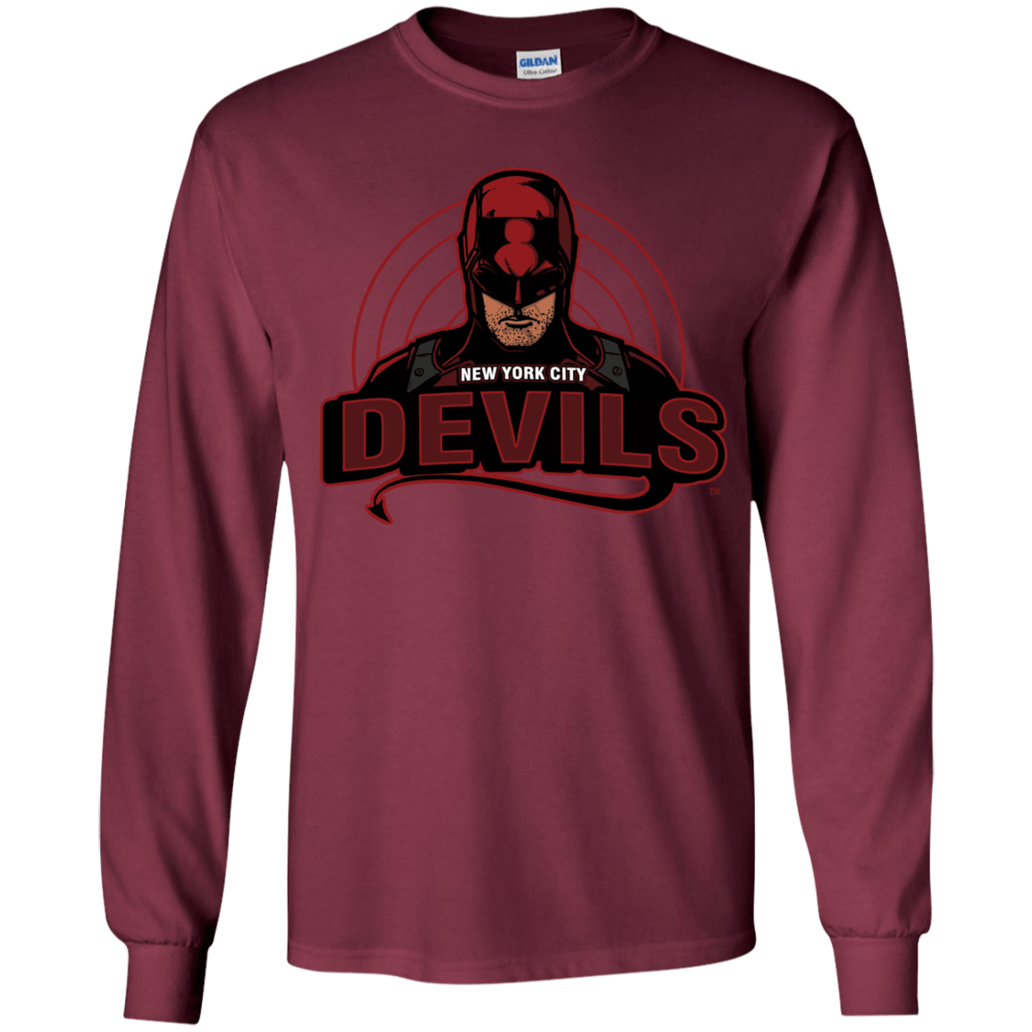 T-Shirts Maroon / YS NYC Devils Youth Long Sleeve T-Shirt