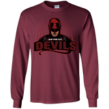T-Shirts Maroon / YS NYC Devils Youth Long Sleeve T-Shirt