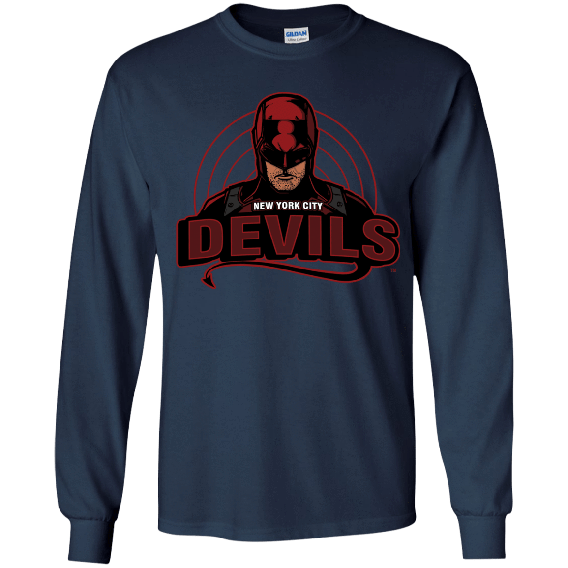 T-Shirts Navy / YS NYC Devils Youth Long Sleeve T-Shirt