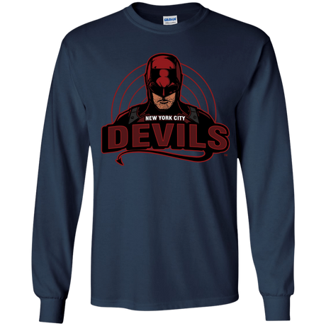 T-Shirts Navy / YS NYC Devils Youth Long Sleeve T-Shirt