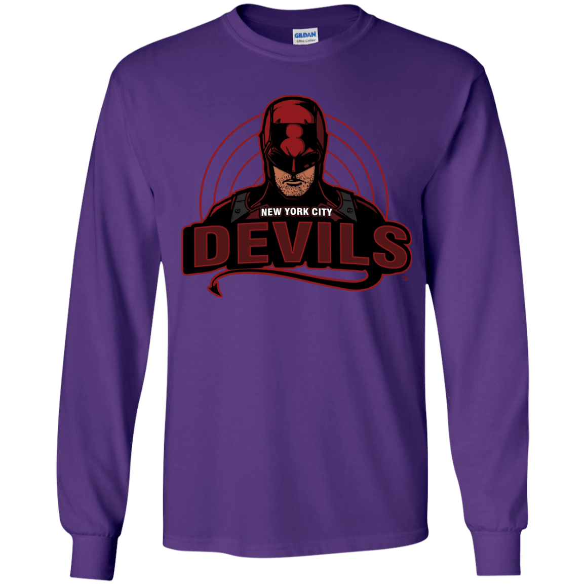 T-Shirts Purple / YS NYC Devils Youth Long Sleeve T-Shirt