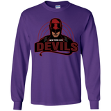 T-Shirts Purple / YS NYC Devils Youth Long Sleeve T-Shirt