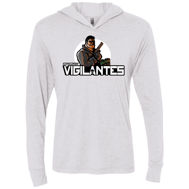 T-Shirts Heather White / X-Small NYC Vigilantes Triblend Long Sleeve Hoodie Tee