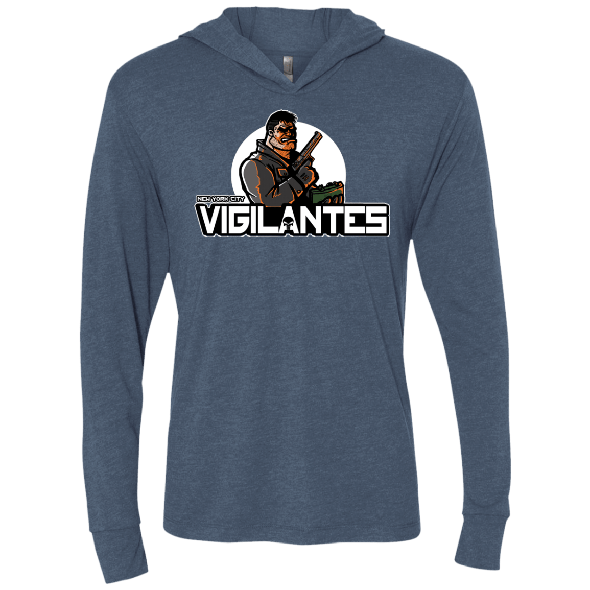 T-Shirts Indigo / X-Small NYC Vigilantes Triblend Long Sleeve Hoodie Tee