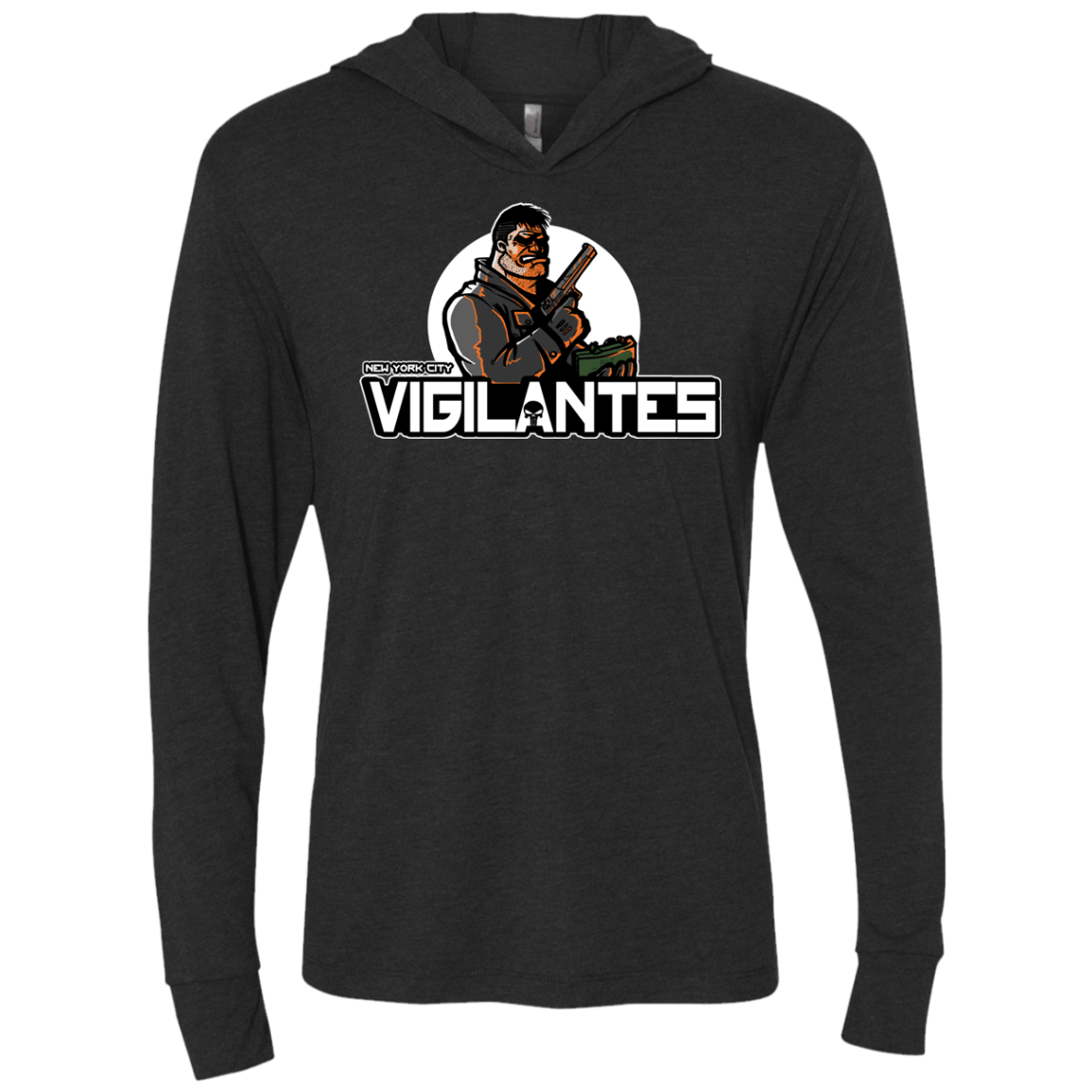 T-Shirts Vintage Black / X-Small NYC Vigilantes Triblend Long Sleeve Hoodie Tee