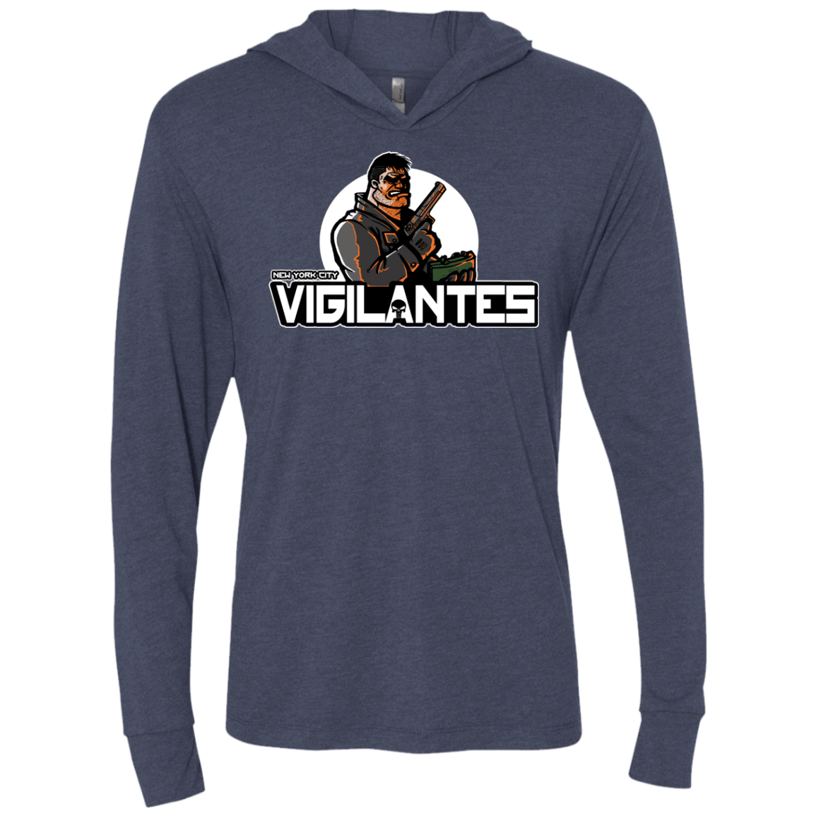 T-Shirts Vintage Navy / X-Small NYC Vigilantes Triblend Long Sleeve Hoodie Tee