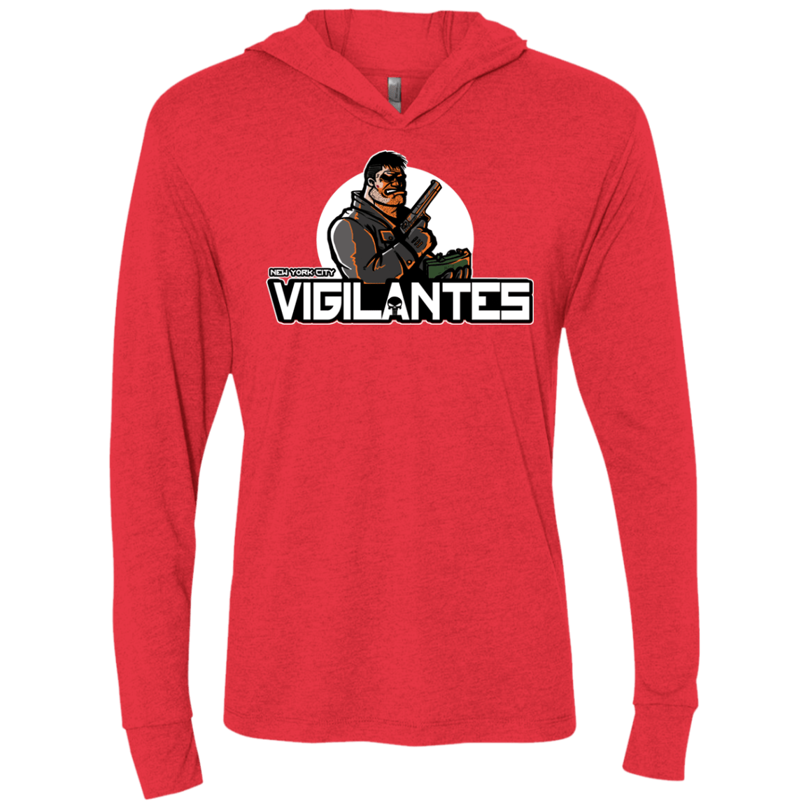 T-Shirts Vintage Red / X-Small NYC Vigilantes Triblend Long Sleeve Hoodie Tee