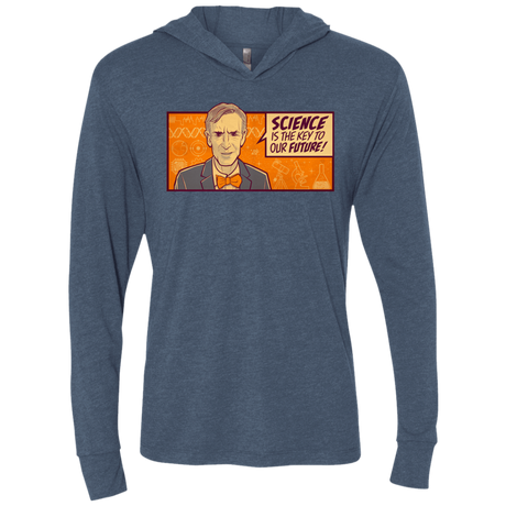 T-Shirts Indigo / X-Small NYE key future Triblend Long Sleeve Hoodie Tee