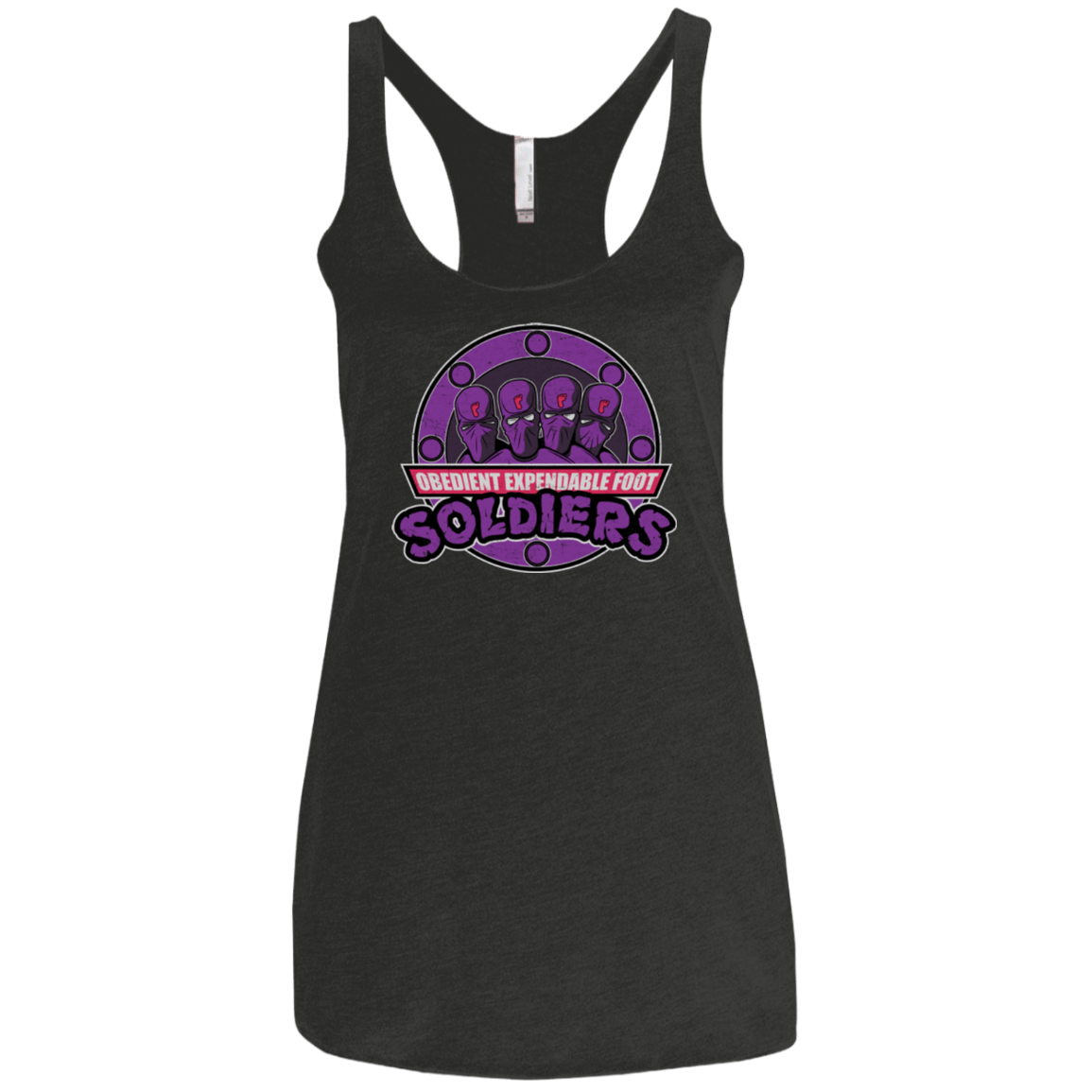 T-Shirts Vintage Black / X-Small OBEDIENT EXPENDABLE FOOT SOLDIERS Women's Triblend Racerback Tank