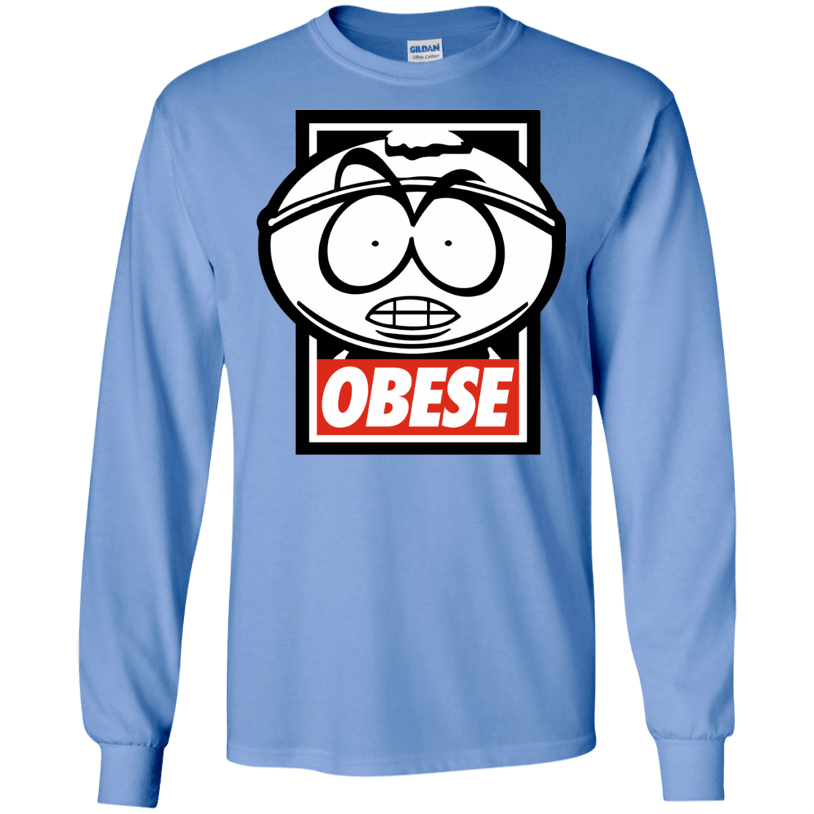 T-Shirts Carolina Blue / S Obese Men's Long Sleeve T-Shirt